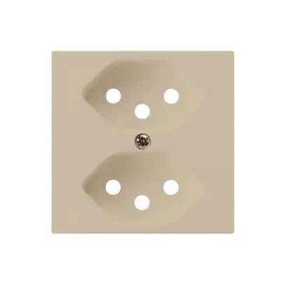 Frontplatte kallysto 2×T13 60×60mm beige mit Kinderschutz für Steckdose 