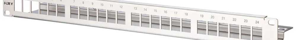 Panneau de distribution 19" H-LINE M, 24-port Keystone vide blindé 1UH, ac-fin 
