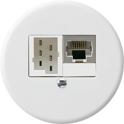 Inserto per scatola INC basico 1×RJ45u+1×TT83 bianco 