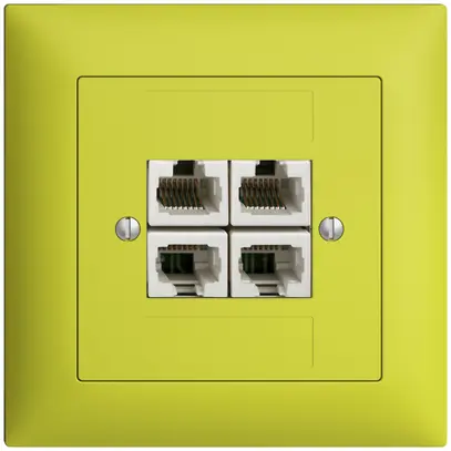 Prise ENC 4×RJ45/u 4P sép.EDIZIOdue lemon ITplus 