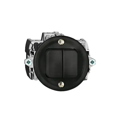 Interrupteur poussoir 1/3+3/1L noir FH 