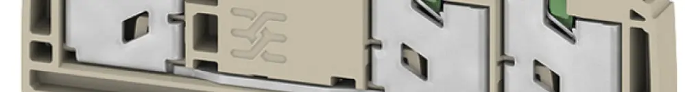 Durchgangs-Reihenklemme WM S3C 4 4mm² 32A 1000V SNAP IN 3×1 TH35 beige 