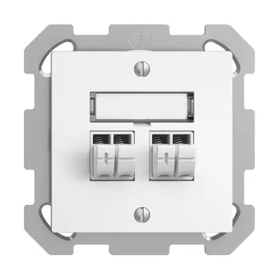 Prise audio ENC Push Type EDIZIOdue FM, 2×, kit d'inscription, blanc 