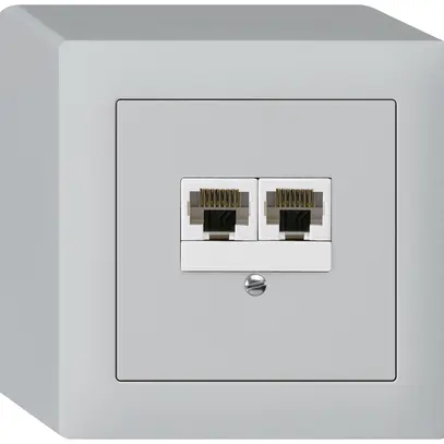 Scatola AP kallysto 2×RJ45u grigio chiaro parallelo 