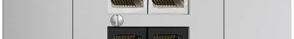 Scatola INS 4×RJ45 2×u/2×s EDIZIOdue R&M swissline grigio chiaro 