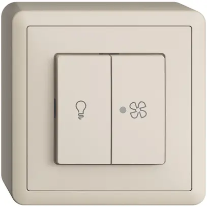 Interruttore AP per luce e ventilaz. EDIZIOdue cre.LED giallo 