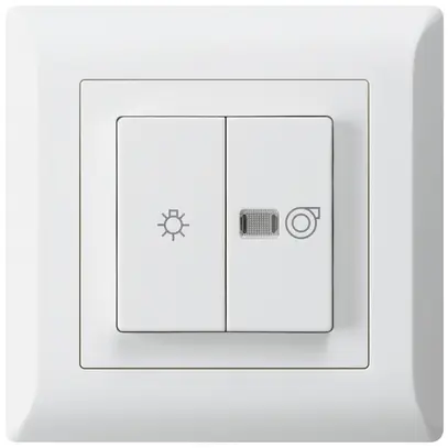 Interruttore luminoso INC kallysto.line bianco 1/1L simbolo illumin.+ventil. 