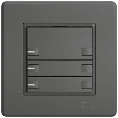 Poussoir universel ENC EDIZIO.liv UNI SNAPFIX® 12…48V a.LED bleu 3× comm.2T grf 