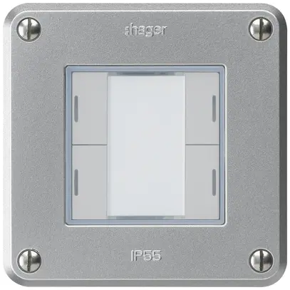 Poussoir ENC robusto C KNX 4× LED RGB s/e-link aluminium 