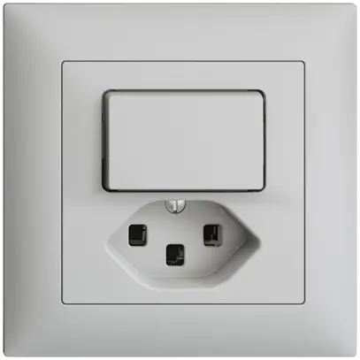 Combinazione INC 3/1L+T23 16A grigio chiaro EDIZIOdue 