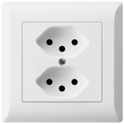 Prise 2×type 13 ENC Hager kallysto.line blanc 