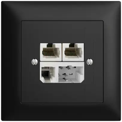 Scatola INC T+T/2×RJ45/RJ11/u ADSL ITplus EDIZIOdue nero 
