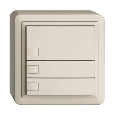 Poussoir KNX RGB AP EDUE, 250mW, s.LED, 3×poussoir, comm.1×touche, crema 