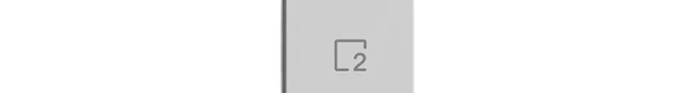 Pulsante 1/4 INC Edue Wiser simbolo scena 2 grigio chiaro 