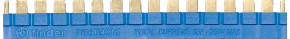 Peigne collecteur Finder 093.16, 16-pôles pour socle de relais 39/93, bleu 