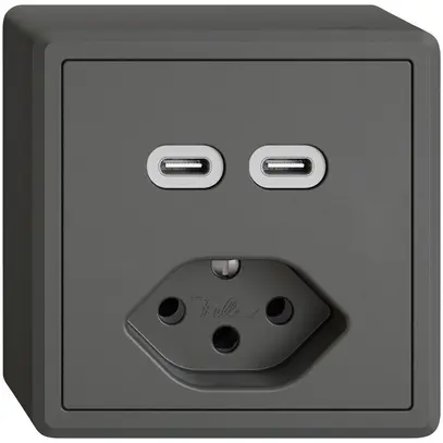 Presa di ricarica USB AP EDIZIO.liv SNAPFIX® USB C+C/T13 3A 230VAC grs 