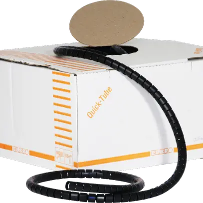 Guaina spirale Quick-Tube 15mm nero, 25m in scatola con 1 utensile 