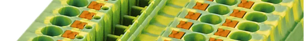 Morsetto di passaggio Push-In TWIN 0.2…6mm² verde/giallo 