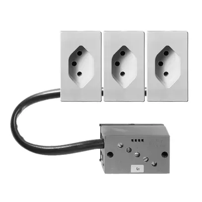 Presa INS T13 L1 nero per cavo piatto Technofil, 3 scatole 