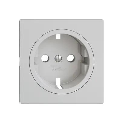 Kit frontale Feller EDIZIOdue per presa Schuko 60×60mm grigio chiaro 