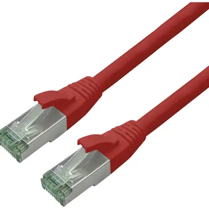 Câble patch RJ45 ROLINE RM cat.6A S/FTP AWG26 TPE rouge 10m 