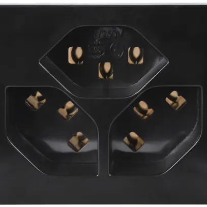 Presa INS Steffen FLF 6/5, 3×T23 16A, senza alogeno, nero 