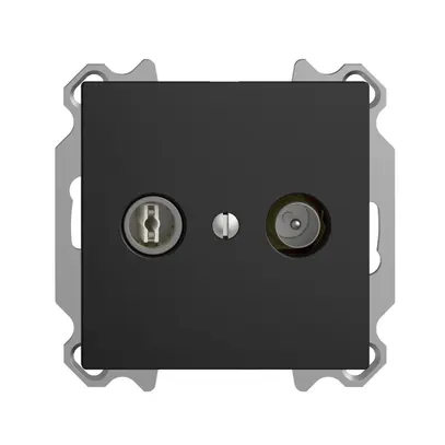 Presa TV-R INC EDIZIOdue 19dB nero a banda larga 5…2000MHz, FM 
