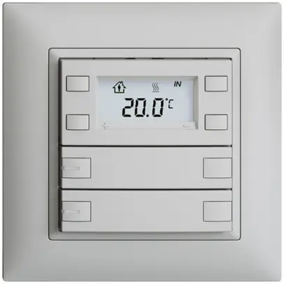 Poussoir RTH ENC KNX 2× EDIZIOdue FMI gris clair, avec LED RGB 