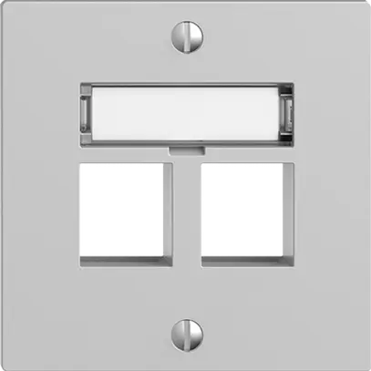 Kit montaggio EDIZIOdue F, uscita dritta, per 2×Keystone, grigio chiaro 