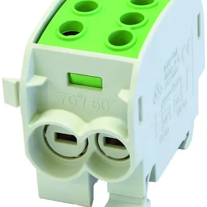 Bloc répartiteur type C 2×70/2×50mm² 160A Alu-CU vert/jaune 