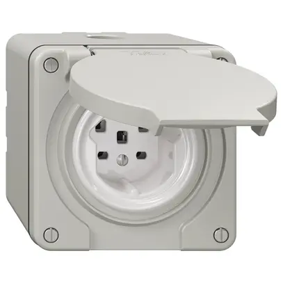 Presa NAP NEVO, 1×T25, IP21, grigio chiaro 