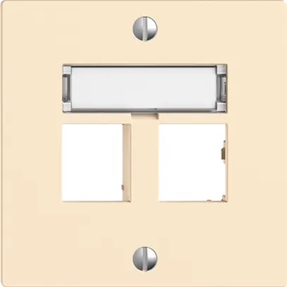 Kit montaggio EDIZIOdue uscita dritta, per 2×RJ45 freenet, vanille 