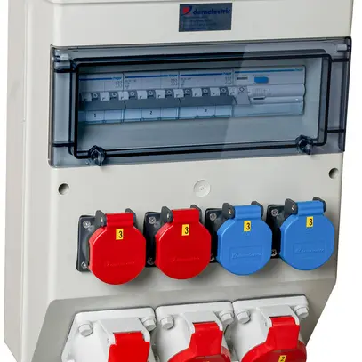 Distributore di corrente DEM DB31386 63A 3×LS 1×FI 2×T23 2×T25 2×T75 2×T76 