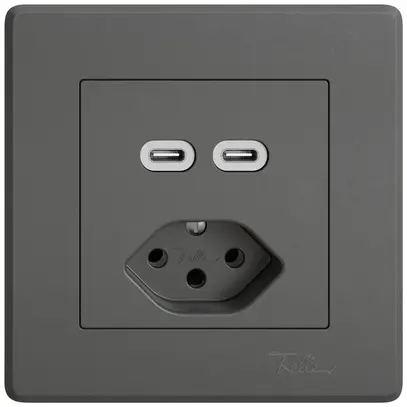 UP-USB-Ladesteckdose EDIZIO.liv SNAPFIX® USB C+C/T13 3A 230VAC dgu 