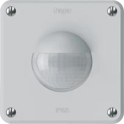 Détecteur de mouvement Hager robusto IP55 A 3 fils gris clair 