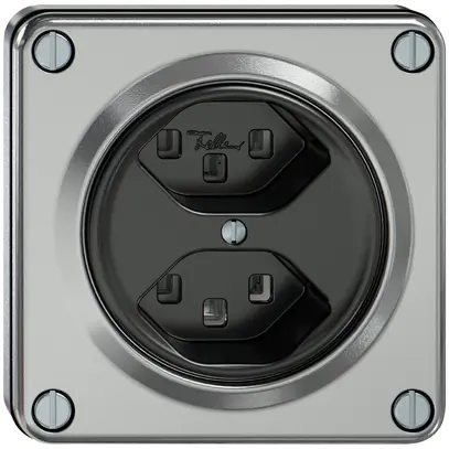 Prise ENC ELEMENT 2×type 23 16A 250V IP20 aluminium 