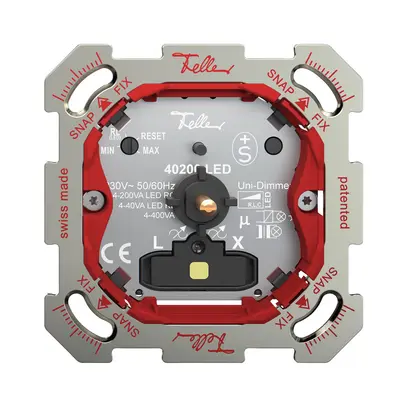 Regolatore INC Feller SNAPFIX® uni.lum.gi p.LED 4…400W/4…400VA/4…200W/VA 