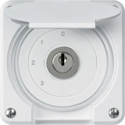 Interruttore a chiave INC robusto IP55 con copertura S5/1P bianco combinazione 