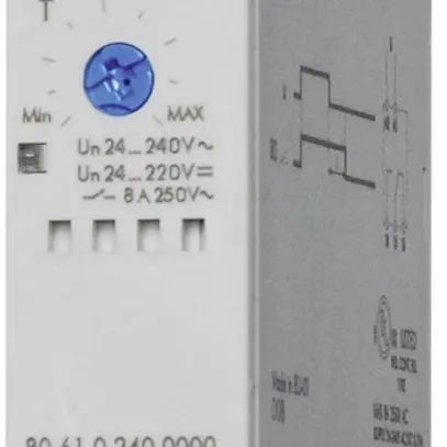 Relais temporisé AMD Finder 80.61, 1C 8A 24…240VAC/DC retardé au déclench.180s 