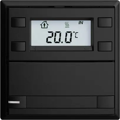 Poussoir RTH ENC KNX 1× EDIZIOdue F noir, avec papier+LED RGB 
