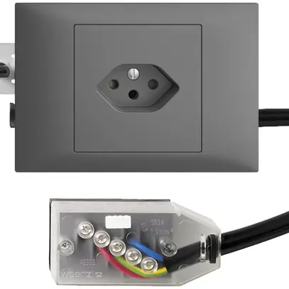 Presa INS EDIZIOdue T13 L1 grigio scuro 45…69mm per cavo Technofil 