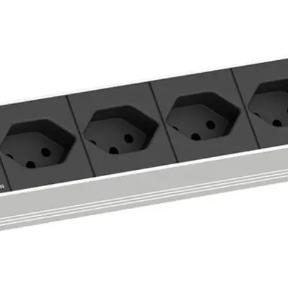 Steckdosenleiste 19" BACHMANN 7×T13 2m mit Überspannungsschutz 1HE schwarz 