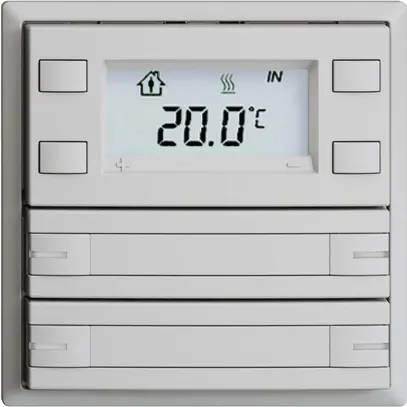 Pulsante RTH INC KNX 4×EDIZIOdue F grigio chiaro, con carta+LED RGB 