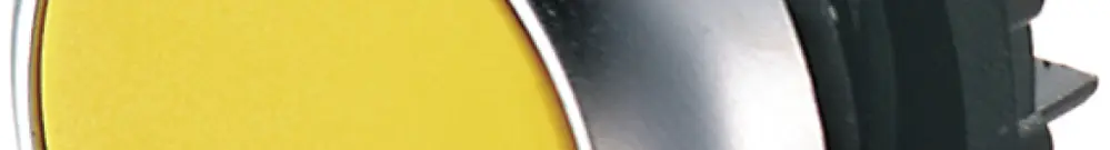 Pulsante ETN RMQ piatta giallo, ad impulso, anello cromato 