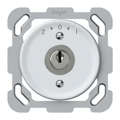 Pulsante rotativo INC origin con cilindro 1P 2>0<1 10A 230V 77×77mm bianco 