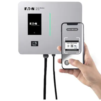 Station de charge Eaton GM DC 22 V2G 1×T2CCS et CHAdeMO 5m 32A 22kW LCD RFID 