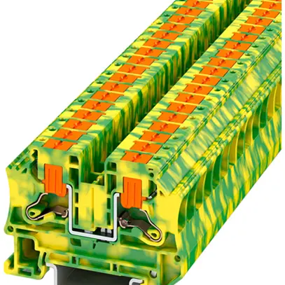 Borne de terre joignable PX PTV 6-PE 6mm² Push-In 2×1 DIN35 vert-jaune 