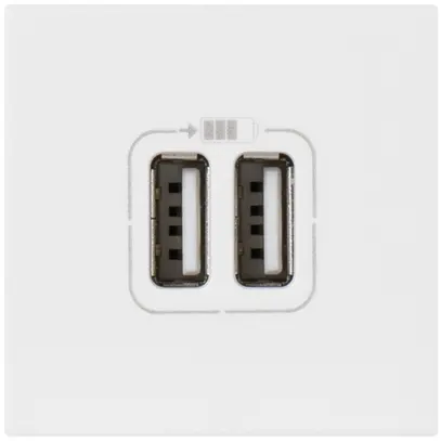 Presa di carica USB MOS 2 moduli, doppio bianco 