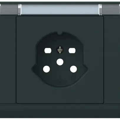 Kit frontale INS kallysto, per presa INS 1×T15, c.portaetichetta, nero 