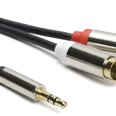 Câble audio analogique Ceconet, Jack 3.5mm ↔ RCA (Cinch), AWG26, noir, 3m 